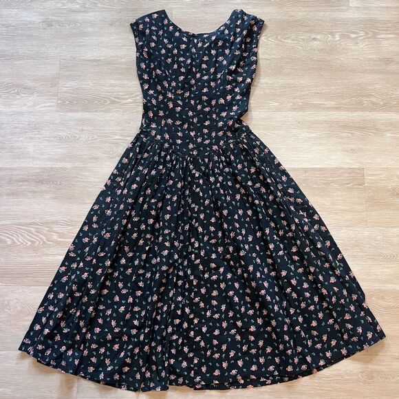 Starina Vintage Cotton Floral Dress-Size M - Picture 2 of 7